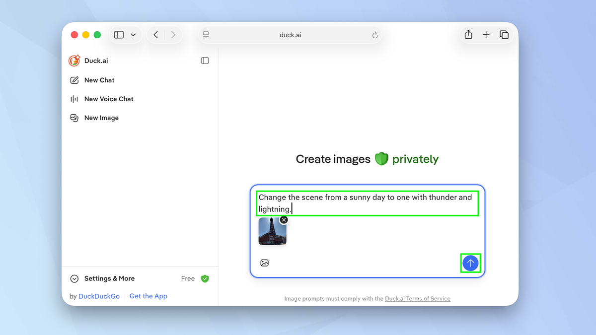 Kết quả chỉnh sửa ảnh bằng AI trên DuckDuckGo