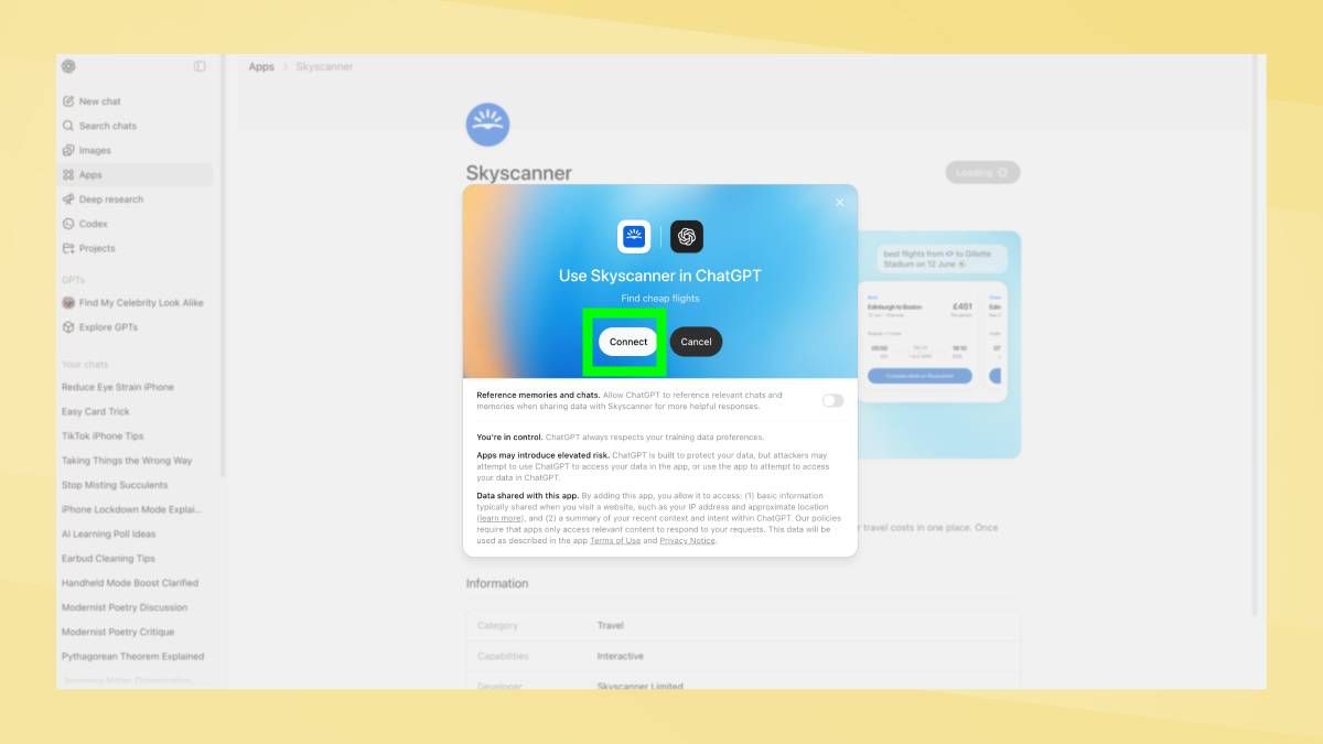 Skyscanner trong ChatGPT Apps